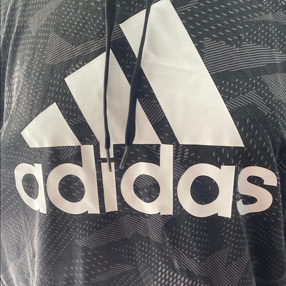Adidas Black and Gray Camouflage Hoodie - Picture 5 of 8
